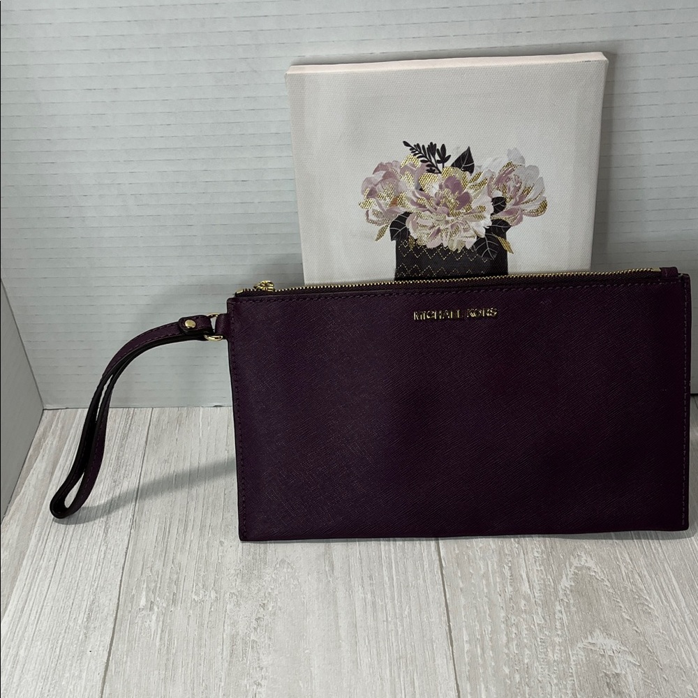 Michael Kors Dark Purple Wristlet Clutch